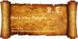 Martinko Rebeka névjegykártya